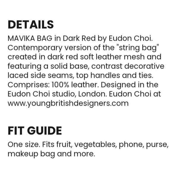 Decke Eudon Choi Mavika Bag Tote Rare Leather Red NWT With Dustbag - Picture 5 of 9